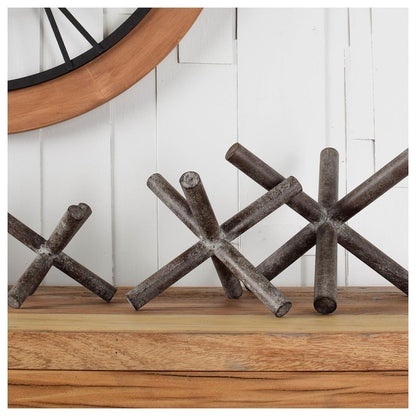 8" Rustic Metal X Decorative Sculpture HomeRoots