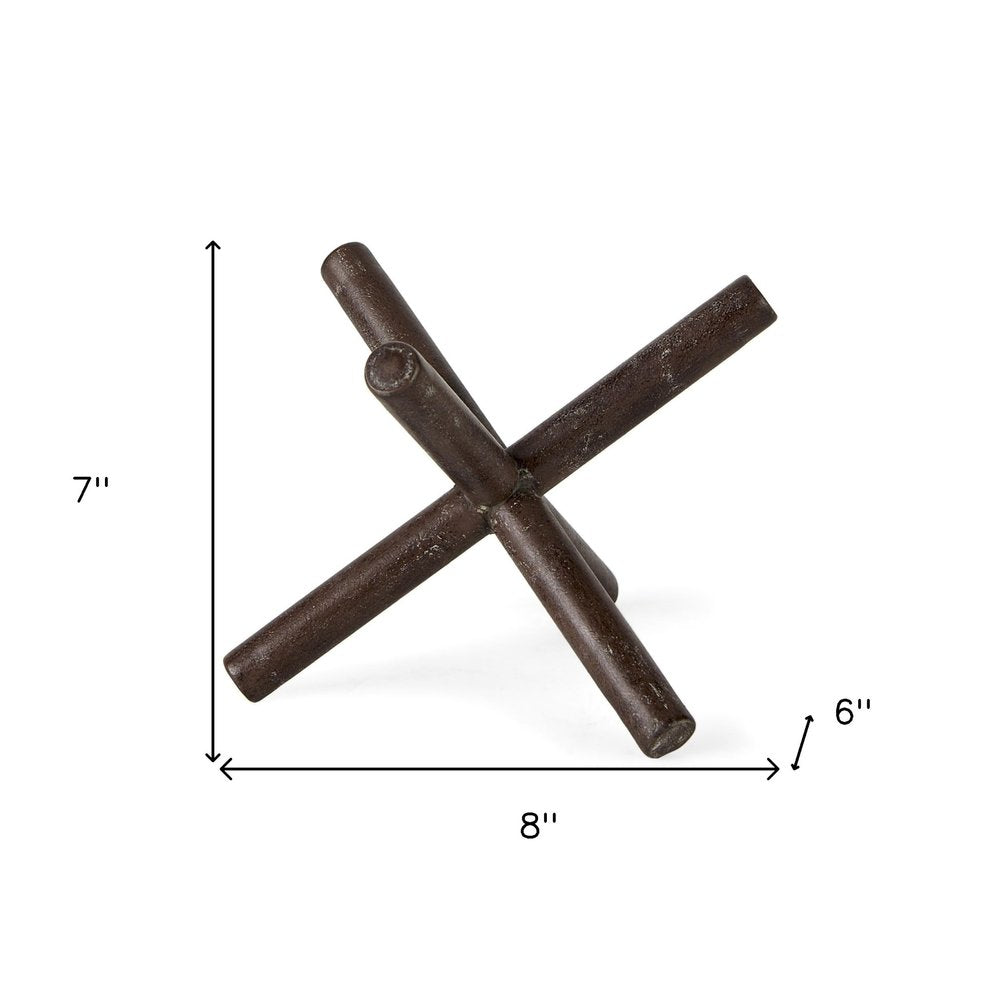 8" Rustic Metal X Decorative Sculpture HomeRoots