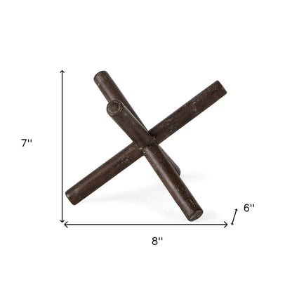 8" Rustic Metal X Decorative Sculpture HomeRoots