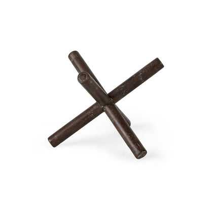 5" Brown Rustic Metal X Decorative Tabletop Sculpture HomeRoots
