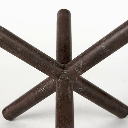 5" Brown Rustic Metal X Decorative Tabletop Sculpture HomeRoots
