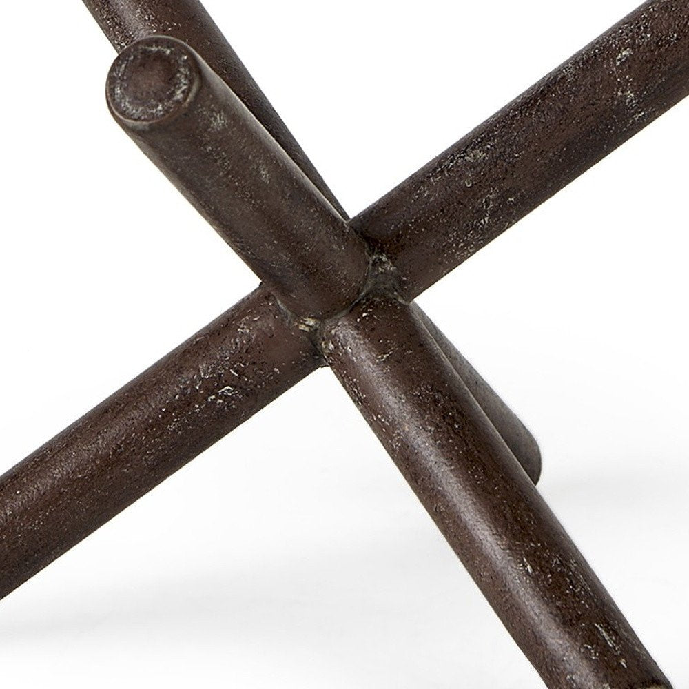 5" Brown Rustic Metal X Decorative Tabletop Sculpture HomeRoots