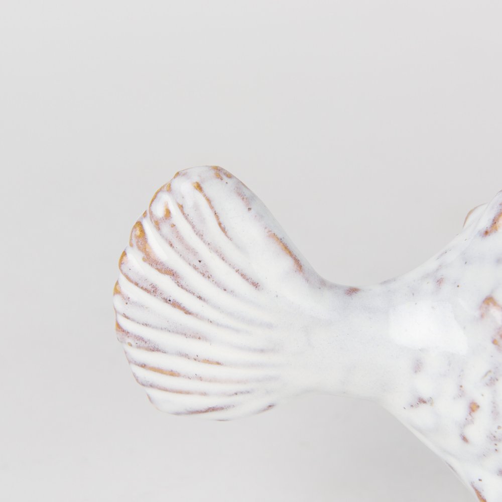6" White Ceramic Puffer Fish Tabletop Sculpture HomeRoots