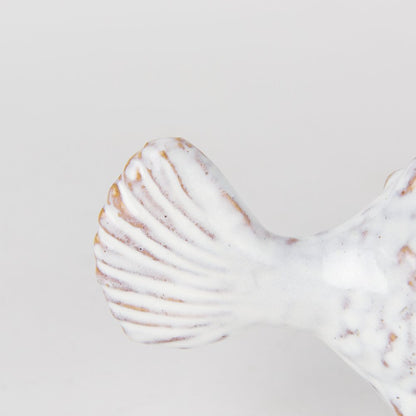6" White Ceramic Puffer Fish Tabletop Sculpture HomeRoots