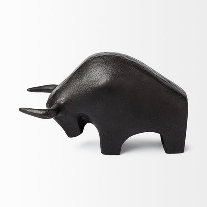 Black Cast Aluminum Raging Bull Decor Piece HomeRoots