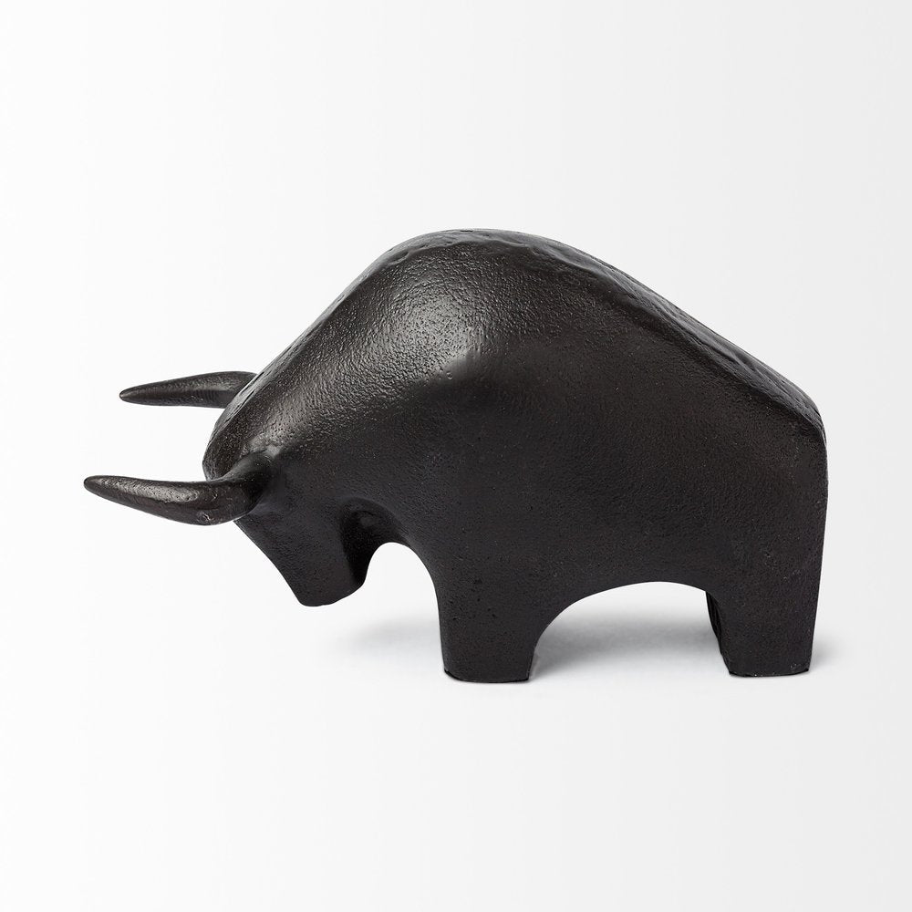 Black Cast Aluminum Raging Bull Decor Piece HomeRoots