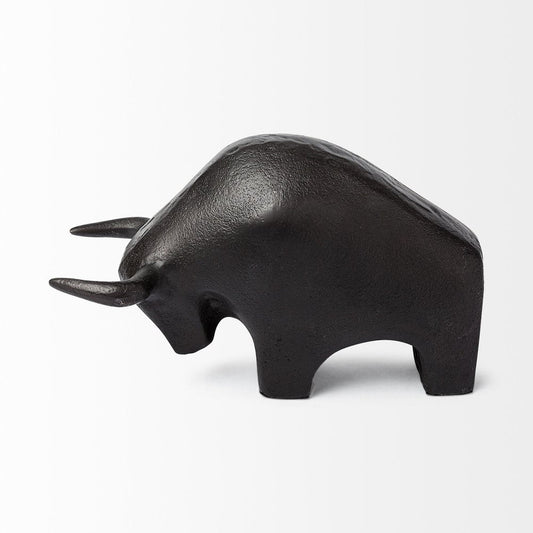 Black Cast Aluminum Raging Bull Decor Piece HomeRoots