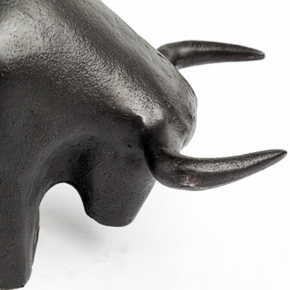 Black Cast Aluminum Raging Bull Decor Piece HomeRoots