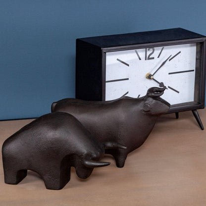 Black Cast Aluminum Raging Bull Decor Piece HomeRoots