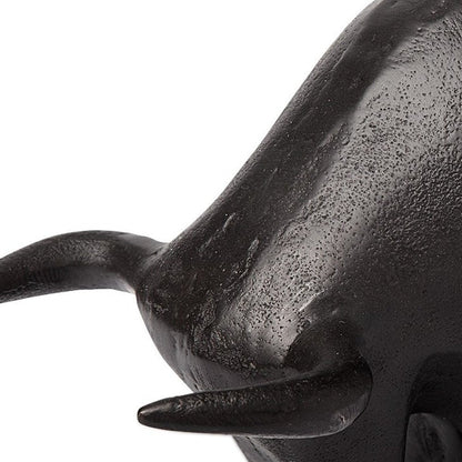 Black Cast Aluminum Raging Bull Decor Piece HomeRoots