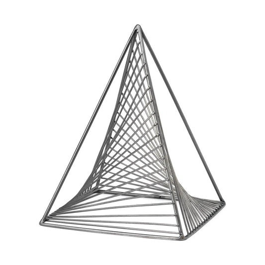 Contemporary Gray Metal Triangular Decor Piece HomeRoots