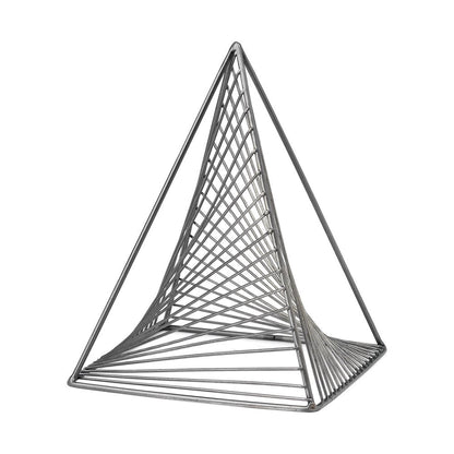 Contemporary Gray Metal Triangular Decor Piece HomeRoots