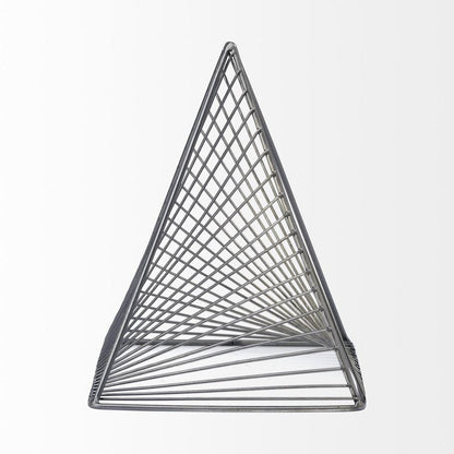 Contemporary Gray Metal Triangular Decor Piece HomeRoots