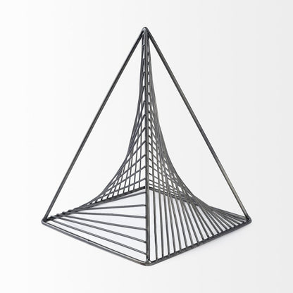 Contemporary Gray Metal Triangular Decor Piece HomeRoots