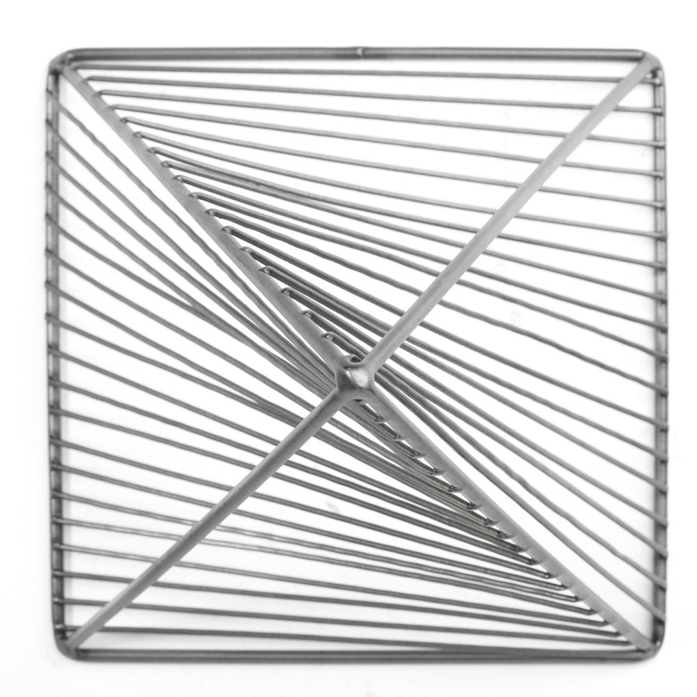 Contemporary Gray Metal Triangular Decor Piece — view 4