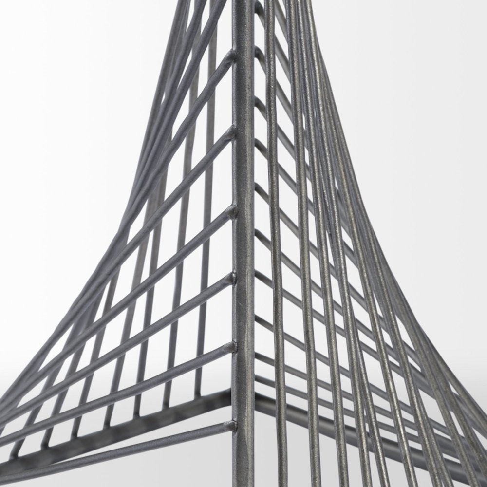 Contemporary Gray Metal Triangular Decor Piece HomeRoots