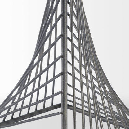 Contemporary Gray Metal Triangular Decor Piece HomeRoots