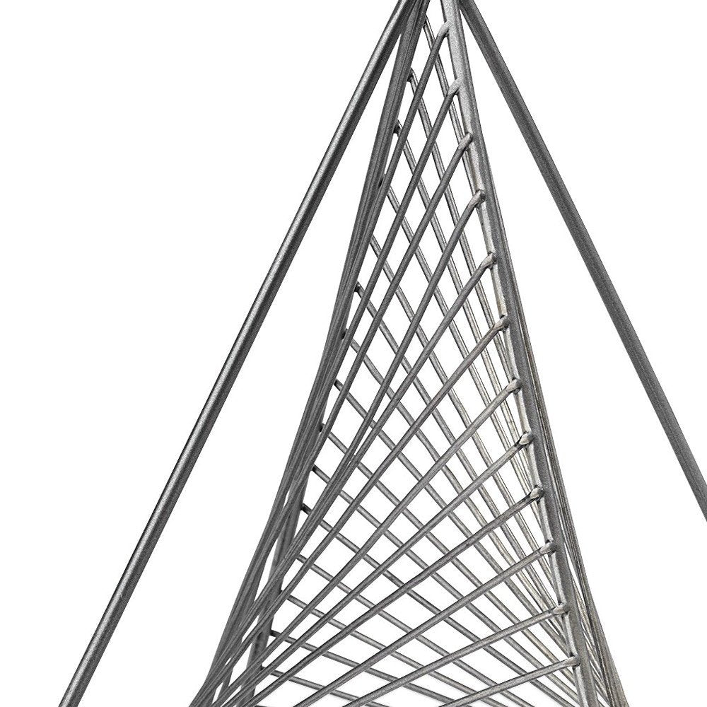 Contemporary Gray Metal Triangular Decor Piece — view 7