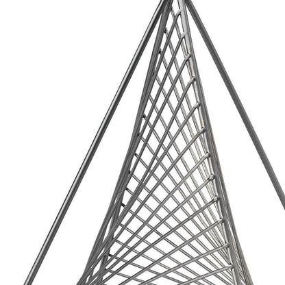 Contemporary Gray Metal Triangular Decor Piece HomeRoots