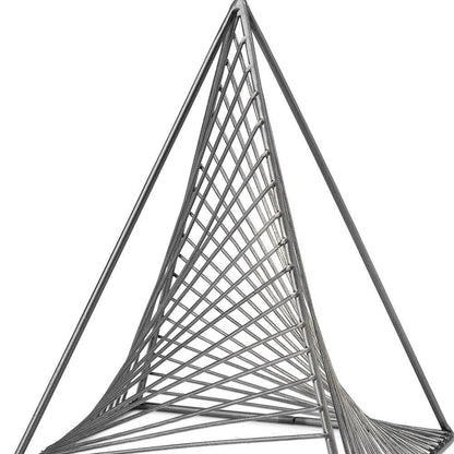 Contemporary Gray Metal Triangular Decor Piece HomeRoots