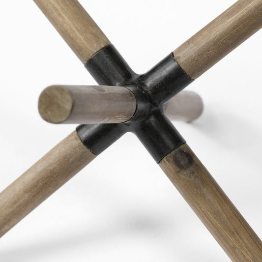 6" Brown Metal And Wood Modern Abstract Tabletop Sculpture HomeRoots