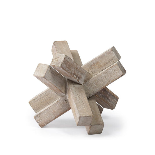 6" Light Brown Solid Wood Geometric Tabletop Sculpture HomeRoots