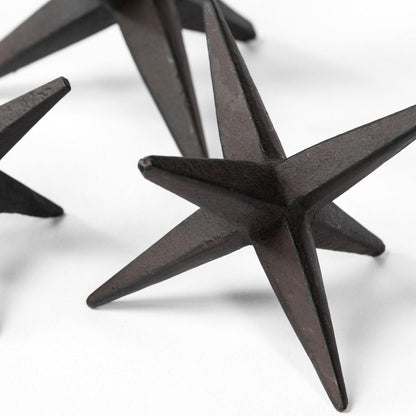 Set of Three Black Cast Iron Star Tabletop Sculptures HomeRoots