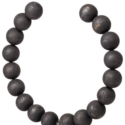 12" Black Wood and Metal Abstract Beaded Tabletop Sculpture HomeRoots