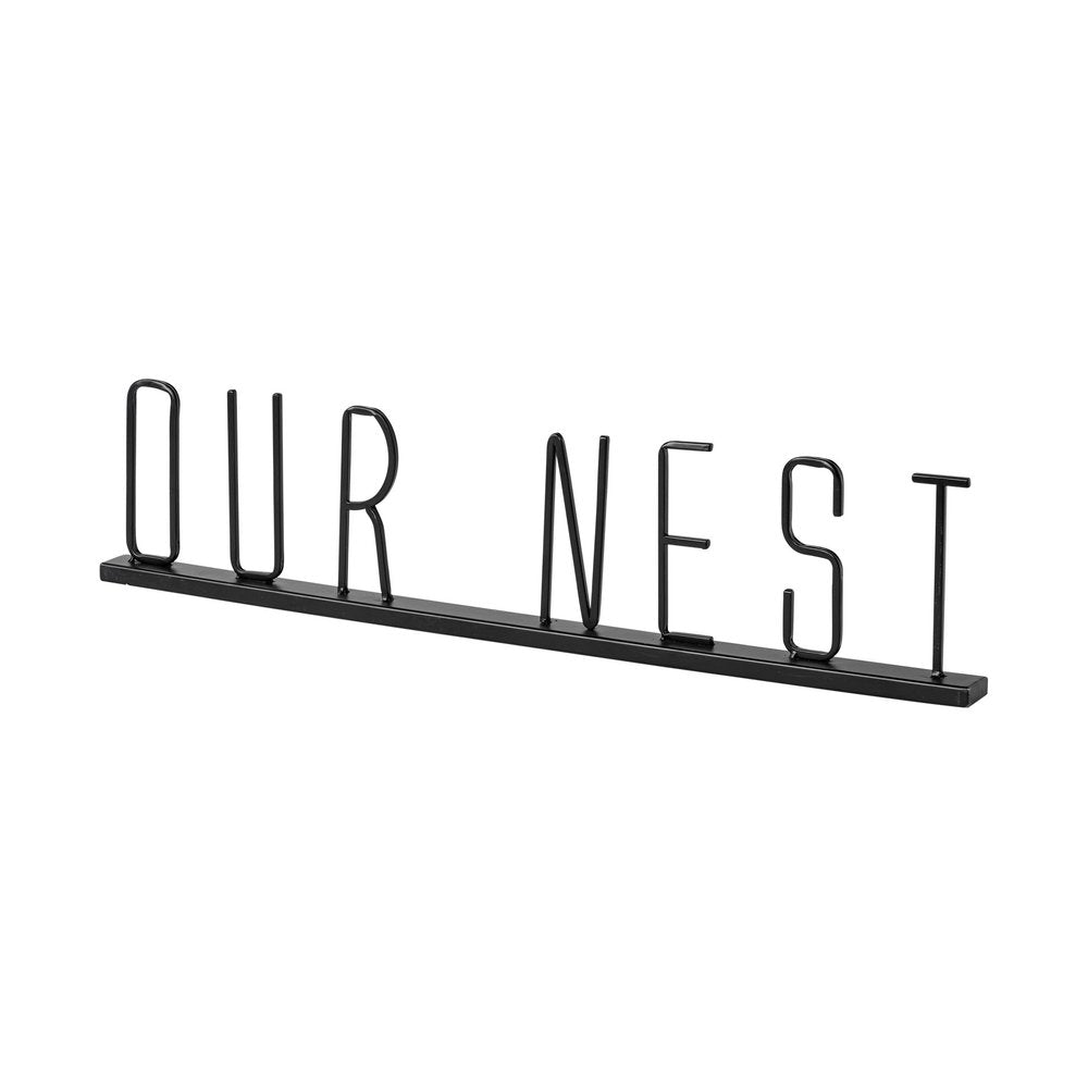 24" Black Metal Our Nest Tabletop Sculpture HomeRoots