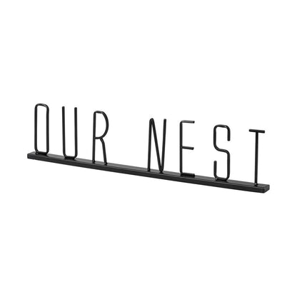 24" Black Metal Our Nest Tabletop Sculpture HomeRoots