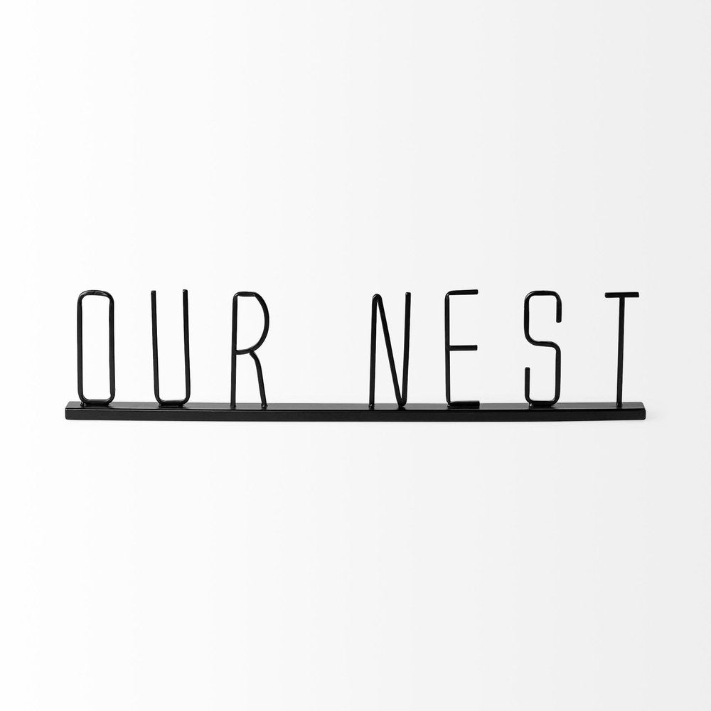 24" Black Metal Our Nest Tabletop Sculpture HomeRoots