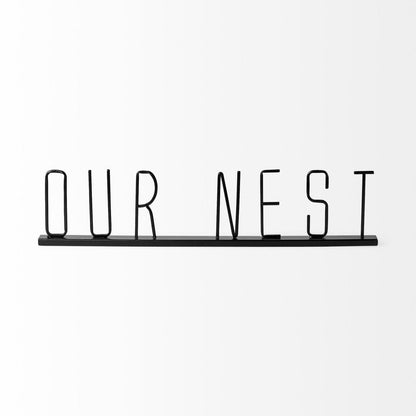 24" Black Metal Our Nest Tabletop Sculpture HomeRoots
