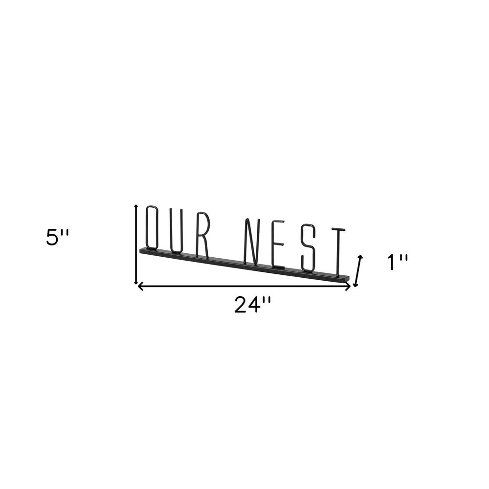 24" Black Metal Our Nest Tabletop Sculpture HomeRoots
