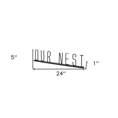 24" Black Metal Our Nest Tabletop Sculpture HomeRoots
