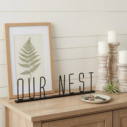 24" Black Metal Our Nest Tabletop Sculpture HomeRoots