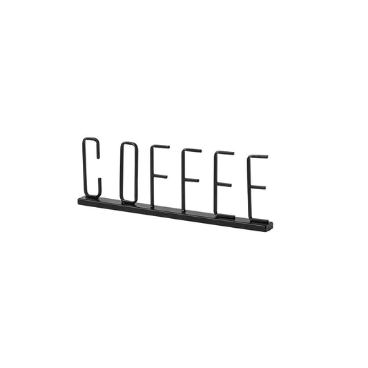 5" Black Metal Coffee Tabletop Sign HomeRoots