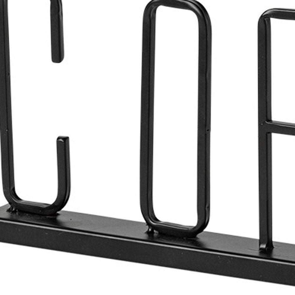5" Black Metal Coffee Tabletop Sign HomeRoots