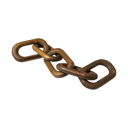 Brown Wooden Chain Link Decor Piece HomeRoots