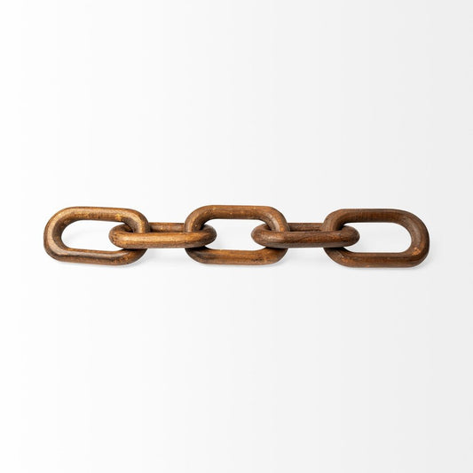 Brown Wooden Chain Link Decor Piece HomeRoots