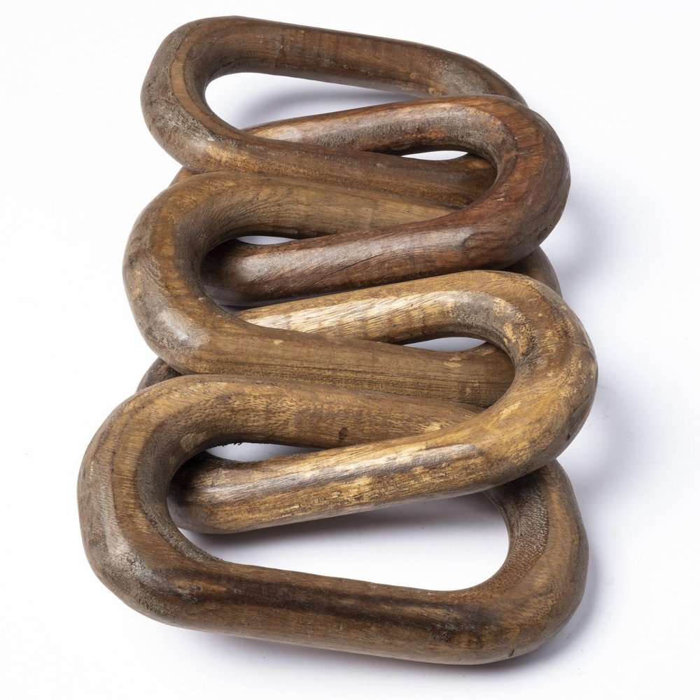 Brown Wooden Chain Link Decor Piece HomeRoots