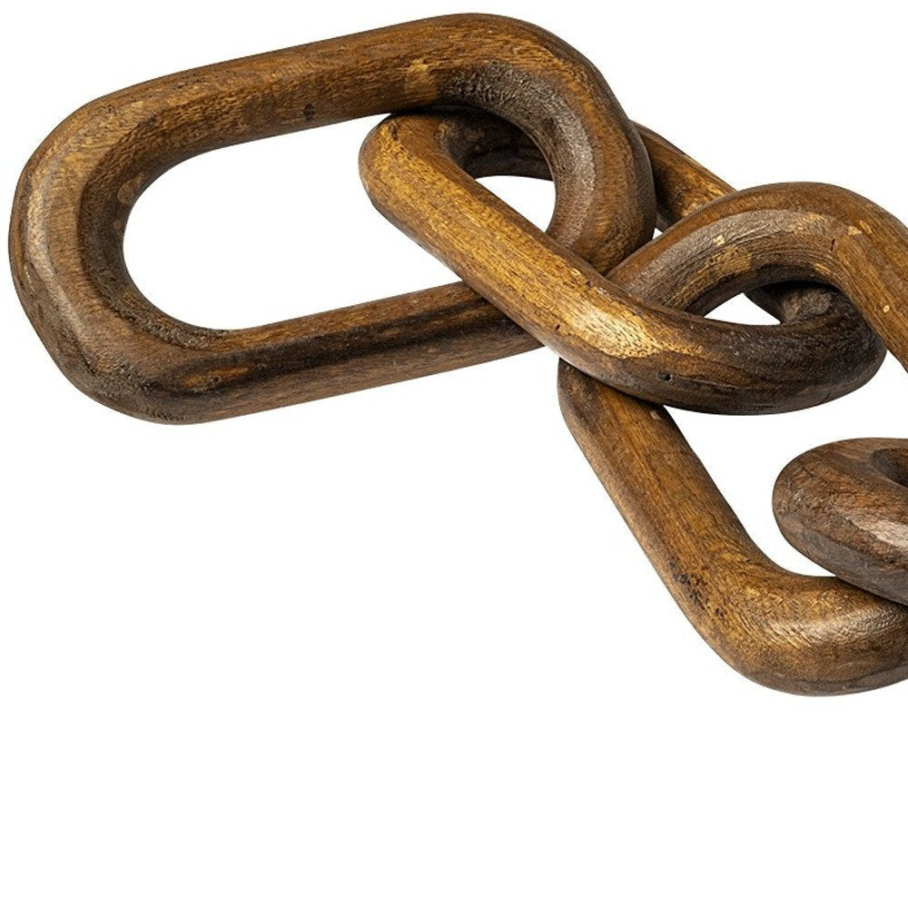 Brown Wooden Chain Link Decor Piece HomeRoots
