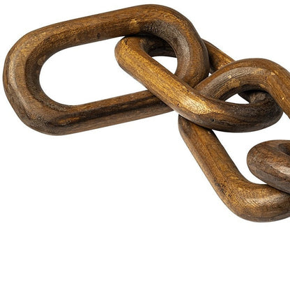 Brown Wooden Chain Link Decor Piece HomeRoots