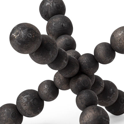 9" Black Beaded Wooden Decorative Jack Tabletop Sculpture HomeRoots