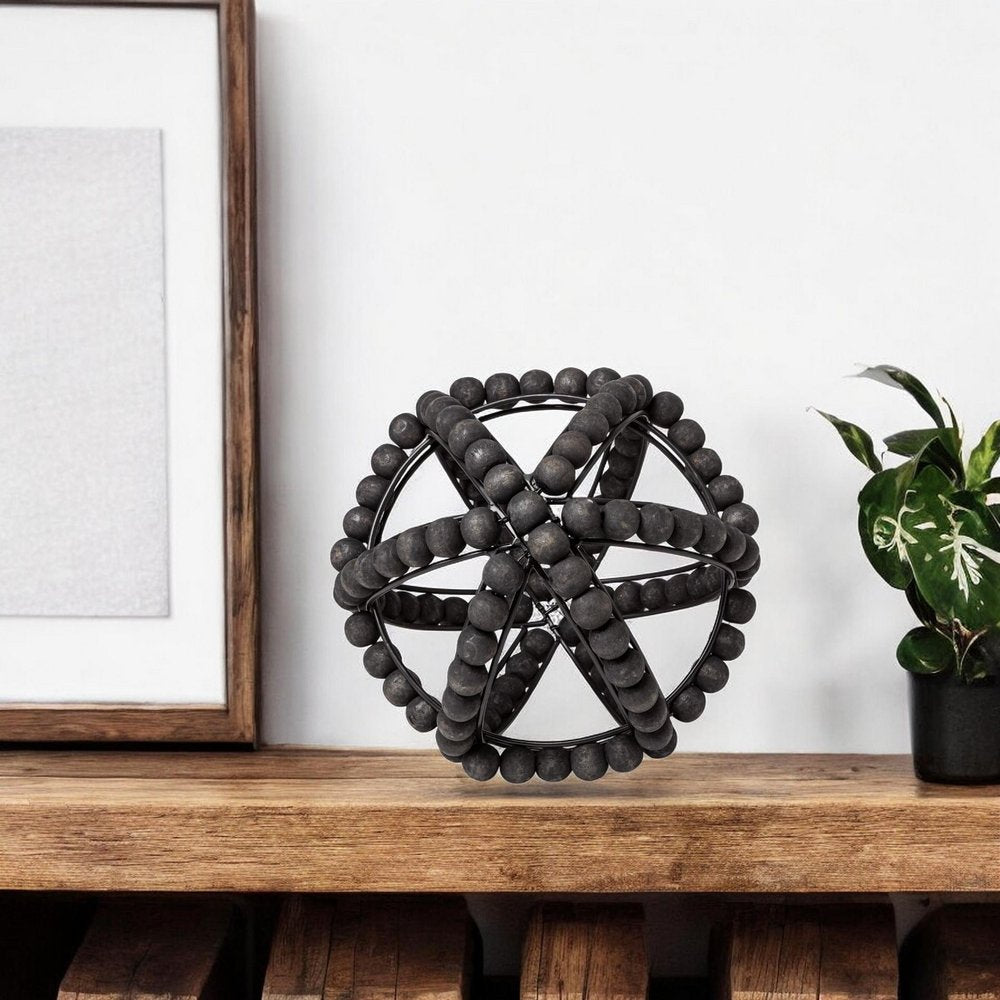 9" Black Metal Tabletop Sculpture HomeRoots