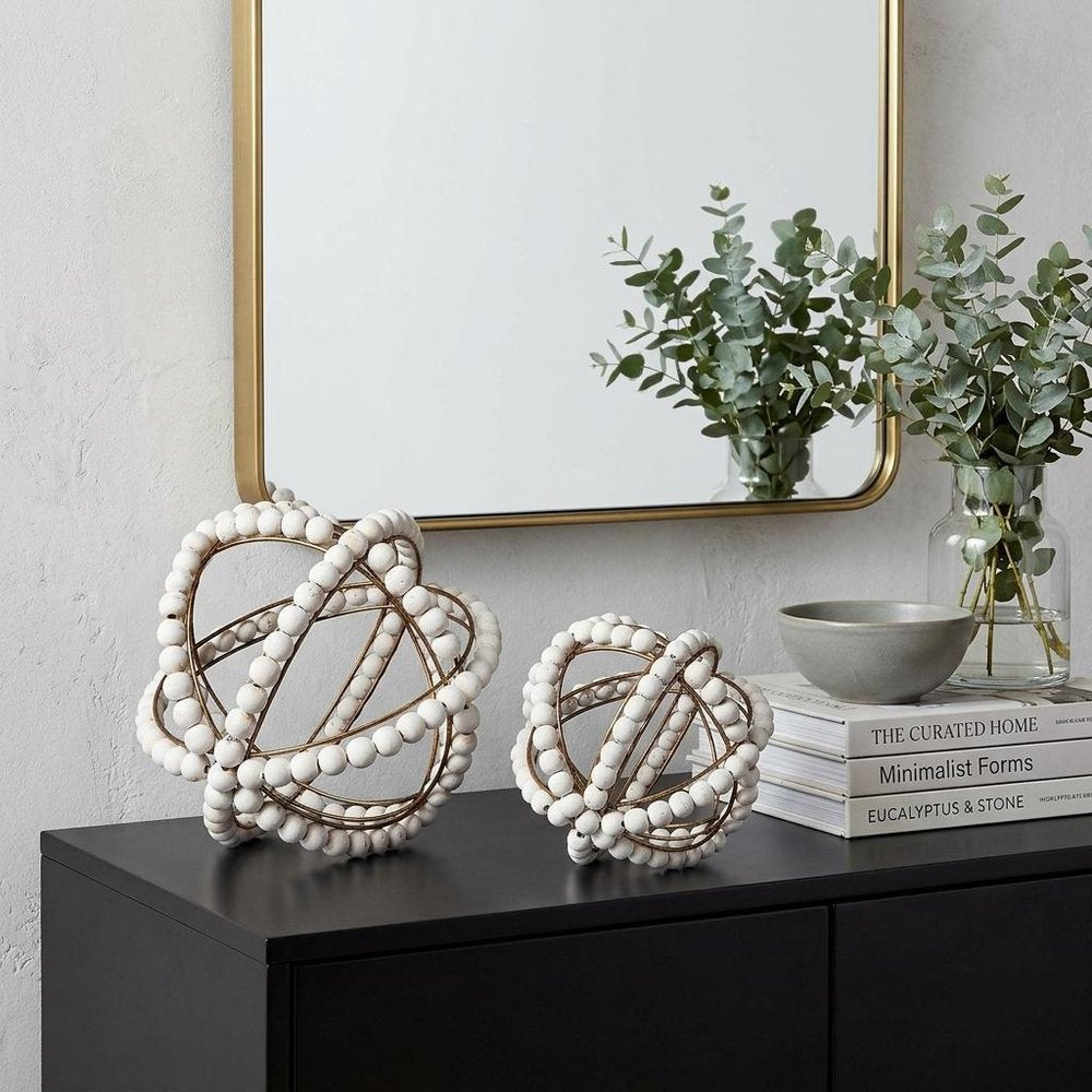 12" White Tabletop Sculpture HomeRoots