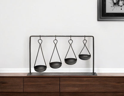 19" Charcoal Metal Vintage Spice Rack Tabletop Sculpture HomeRoots