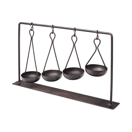 19" Charcoal Metal Vintage Spice Rack Tabletop Sculpture HomeRoots