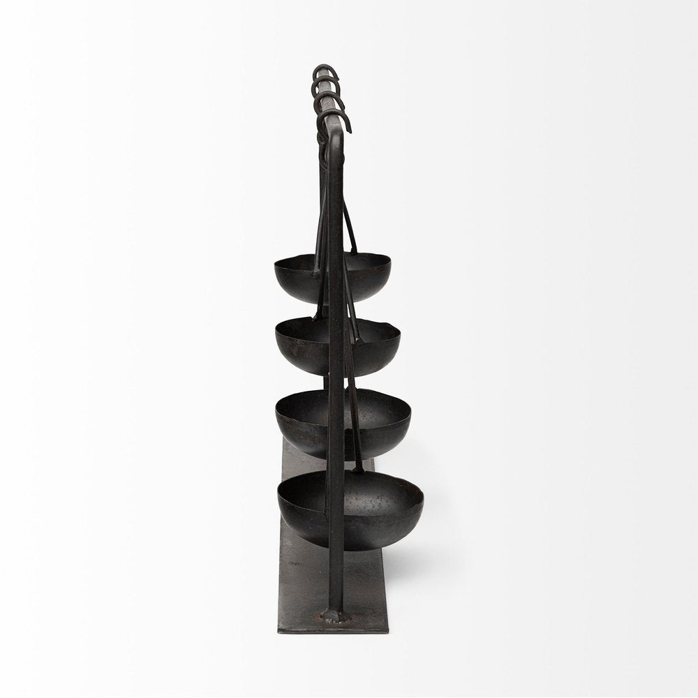 19" Charcoal Metal Vintage Spice Rack Tabletop Sculpture HomeRoots