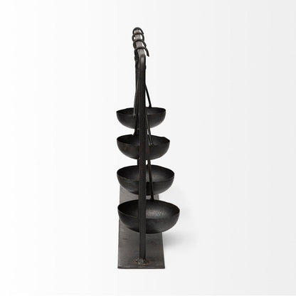 19" Charcoal Metal Vintage Spice Rack Tabletop Sculpture HomeRoots