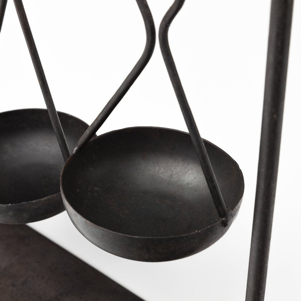 19" Charcoal Metal Vintage Spice Rack Tabletop Sculpture HomeRoots